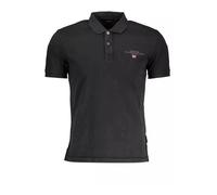 Napapijri - Polo in Cotone Nero Ricamo Logo - - Tops - Uomo - Nero - M