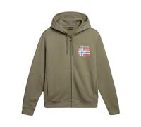 Napapijri, ,Sweatshirts & Hoodies ,Uomo ,Verde ,S Felpa Verde in Cotone con Zip Intera