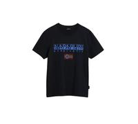Napapijri T-shirt Ayas Manica Corta Bordi a Coste Girocollo Blu