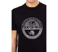 Napapijri - Bollo - T-shirt nera con stampa sul petto-Black L