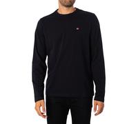 Napapijri Uomo T-shirt a maniche lunghe con logo Salis, Nero