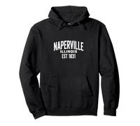 Naperville Illinois East 1831 Pride Design Felpa con Cappuccio
