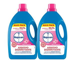 Napisan Additivo Disinfettante Lavatrice alla fragranza Brezza di Primavera, 2 Confezioni da 2.2 Litri di Additivo Liquido per Lavatrice, Contro i Batteri e i Cattivi Odori