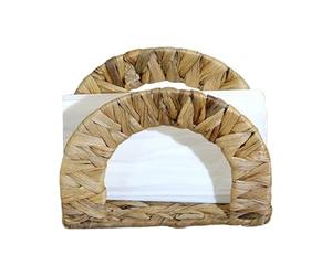 Napkin Holder For Table - Decorative Napkin Holder Stand | Water Hyacinth Storage Caddy Organizer | Rustic Table Decor for Kitchen Bathroom Dining Cafe Bar Party Wedding Restaurant