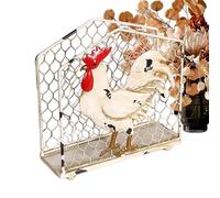 Napkin Holder - Rustic Rooster Farmhouse Decor Box Dispenser | Kitchen Dining Table Napkin Storage Holder for Christmas, Home, Bathroom, Dining Room, Countertop or Farmhouse Style Decor