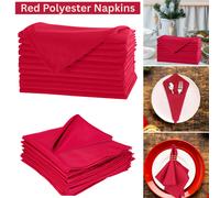 Napkins 50.8cmx50.8cm Quadrate Rosse Tavolo Poliestere Cena Festa Tovaglioli