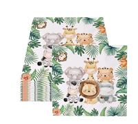 Napkins for Children's Birthday Party Jungle Party Motif Animals, Jungle Birthday Decoration, 33 x 33 cm, Wild 1st Birthday Decoration, Forest Animals, Birthday Napkins (vigour)