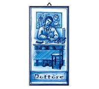 Napolamp Mattonella in Terracotta di cm. 10x20 con Stampa in Sublimazione del mestiere Dottore, piastrella Ornamentale da Appendere. Prodotta in Italia