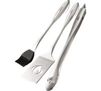 Napoleon Accessori PRO - Set di Attrezzi in Acciaio Inox 3 Pezzi - Premium BBQ Grill Grill Set di Utensili in Acciaio Inox pressofuso, con Pinza, spatola Multifunzione, Pennello da Forno