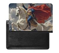 Napoleone Attraversando le Alpi Riproduzione Porta Passaporto per Uomo Donna PU Custodia Passaporto In Pelle Portafoglio Da Viaggio