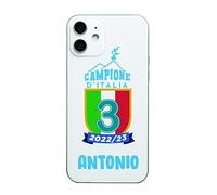 "Napoli Campione D'Italia" Cover Personalizzata Smartphone Telefono Custodia per Tutti Modelli Apple iPhone Samsung Huawei Idea Regalo Squadra del Cuore Tifosi Azzurri Napoletani Natale Compleanno