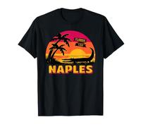 Napoli Florida Alligator Tramonto Retro Travel Maglietta