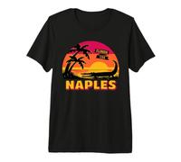 Napoli Florida Alligator Tramonto Retro Travel Maglietta Premium