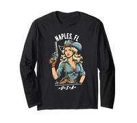 Napoli Florida Cowgirl con disegno pistola Maglia a Manica