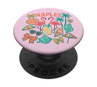 Napoli Florida Flamingo Shells Lemonade Beach PopSockets PopGrip Adesivo