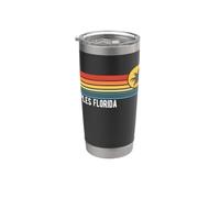 Napoli Florida Retro Sunset Style Design Bicchiere termico in acciaio inox doppia parete