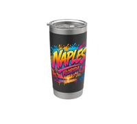 Napoli Florida Tropical Graffiti Tramonto Art Bicchiere termico in acciaio inox doppia parete