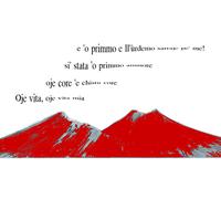 Napoli, Il Vesuvio e le sue canzoni. Stampa su tela completa di telaio e ganci