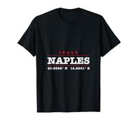 Napoli Italia Coordinate Città Natale Tipografia Maglietta
