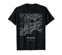 Napoli Italia Mappa della Città Minimalista Strade Maglietta