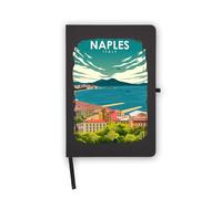 Napoli Italia Vintage Style Poster Notebook, pagine bianche, copertina in ecopelle, agenda, diario, quaderno di lavoro