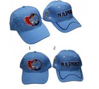 Napoli Napule Core Mio Cappello con Visiera Azzurro Regolabile Scritte Ricamate
