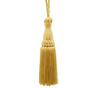 Nappa decorativa per chiave setosa con anello MM0400, nappa da 12,5 cm, (stile SKT-PY), oro chiaro #B7 (oro giallo chiaro) venduta singolarmente