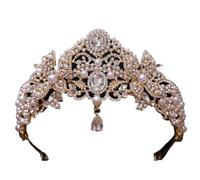 Nappa Tiara Corona Elegante Nuziale Fiore Bowknot Design Per Le Donne Festa di Nozze Accessori Per Capelli, Metallo