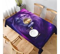 Nappe Art Du Lion De La Galaxie Spatiale Violette Couverture De Table Rectangle Nappes Facile D'Entretien Nappe De Table pour Jardin Salle À Manger Fête 137X183Cm