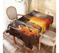 Nappe Bateau Pirate Au Coucher Du Soleil Nappe De Table Facile D'Entretien Nappes Rectangle Couverture De Table Pour Jardin Fête Dîners 137X183Cm