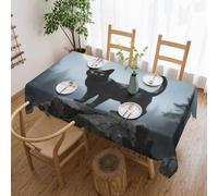 Nappe Chat Noir Nappe De Table Décoration Couverture De Table Facile D'Entretien Tablecloth Pour Jardin Salle À Manger Dîners 137X183Cm