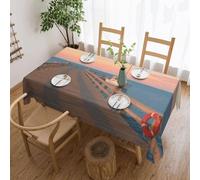 Nappe Escapade Au Bord De La Mer Nappes Rectangle Nappes Déperlante Couverture De Table Pour Jardin Fête Salle À Manger 137X183Cm