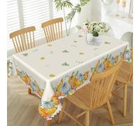 Nappe Fall Thanksgiving Autumn Harvest Oranges Blue Pumpkins Maple Leaves Nappe De Table Facile D'Entretien Nappes Rectangle Nappes Pour Salle À Manger Pique-Niques Dîners 137X183CM