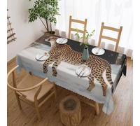 Nappe Forêt Enneigée, Guépard Debout, Paysage D'Hiver Nappes Déperlante Couverture De Table Rectangle Nappes Pour Salle À Manger Fête Jardin 137X183Cm