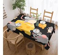 Nappe Fromage De Souris Mignonne Nappe De Table Décoration Couverture De Table Facile D'Entretien Tablecloth Pour Salle À Manger Fête Jardin 137X183Cm