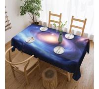 Nappe Galaxie Spirale Lumineuse Dans Un Paysage Spatial Couverture De Table Déperlante Nappes Facile D'Entretien Tablecloth Pour Jardin Fête Pique-Niques 137X183Cm
