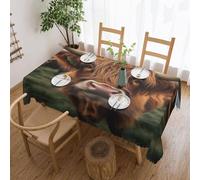 Nappe Gros Plan D'Un Portrait De Vache Des Highlands Nappe De Table Anti Tache Couverture De Table Déperlante Nappes Pour Salle À Manger Jardin Fête 137X183Cm