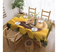Nappe Hamster Tournesol Nappes Rectangle Couverture De Table Anti Tache Nappe De Table Pour Fête Jardin Salle À Manger 137X183Cm
