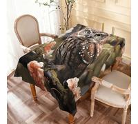 Nappe Hibou Et Fleur Nappe De Table Rectangle Couverture De Table Facile D'Entretien Nappes Pour Jardin Fête Salle À Manger 137X183Cm