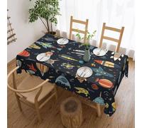 Nappe Illustration Numérique Fantaisiste Sur Le Thème De L'Espace Nappes Rectangle Tablecloth Décoration Couverture De Table Pour Jardin Salle À Manger Fête 137X183Cm