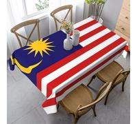 Nappe Impression Du Drapeau De La Malaisie Nappe De Table Rectangle Couverture De Table Anti Tache Nappes pour Dîners Salle À Manger Jardin 137X183Cm