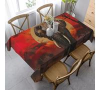 Nappe Imprimé Éléphant Coucher De Soleil Nappes Facile D'Entretien Couverture De Table Déperlante Nappe De Table pour Jardin Fête Pique-Niques 137X183Cm