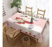 Nappe Lama Mignon De Dessin Animé Avec Des Fleurs Couverture De Table Anti Tache Nappe De Table Décoration Nappes Pour Fête Jardin Salle À Manger 137X183Cm