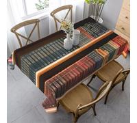 Nappe Livre De Bibliothèque Imprimé Nappe De Table Facile D'Entretien Couverture De Table Rectangle Nappes Pour Salle À Manger Jardin Pique-Niques 137X183Cm