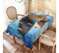 Nappe Peintures À L'Huile De Bateaux Et De Mers Nappe De Table Rectangle Nappes Facile D'Entretien Couverture De Table Pour Dîners Fête Salle À Manger 137X183Cm