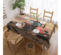 Nappe Tracteur Drapeau Américain Nappe De Table Anti Tache Nappes Décoration Couverture De Table Pour Fête Salle À Manger Dîners 137X183Cm