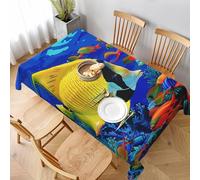 Nappe Tropical Sea Fish Printed Nappes Facile D'Entretien Nappes Anti Tache Tablecloth Pour Pique-Niques Salle À Manger Fête 137X183CM