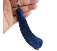 Nappine Colorate 3/5 pezzi nappe morbide fatte a mano in seta nappe da 12 cm con passante for cordino for fai da te artigianato creazione di gioielli accessori(Dark Blue,3pc)