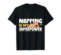 Napping Is My Superpower Funny Lazy Day Gift Maglietta