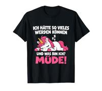 Napping Unicorn Humor Avrei Potuto Essere così Tante Cose Stanco Maglietta